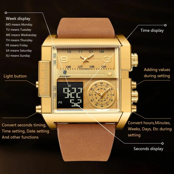 Premium Luminous Multi-function Digital Quartz Watch  Waterproof - Image 2
