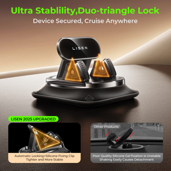 360° Rotation Anti-Slip High-Strength Suction Cup Car Phone Holder - Image 2