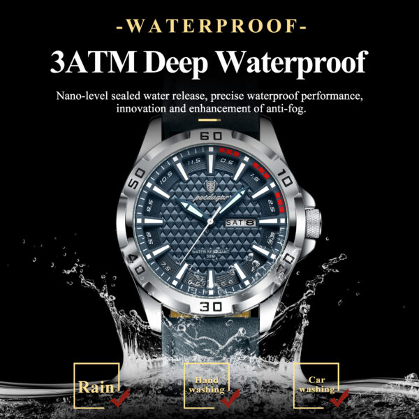 CURREN Men’s Luminous Chronograph Quartz Watch with Silicone Strap - Image 3