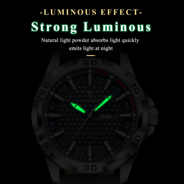 CURREN Men’s Luminous Chronograph Quartz Watch with Silicone Strap - Image 4