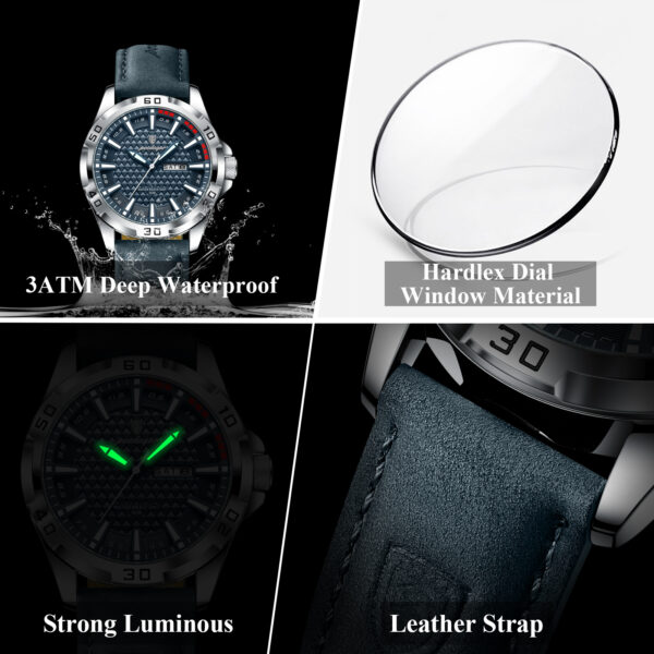 CURREN Men’s Luminous Chronograph Quartz Watch with Silicone Strap - Image 5
