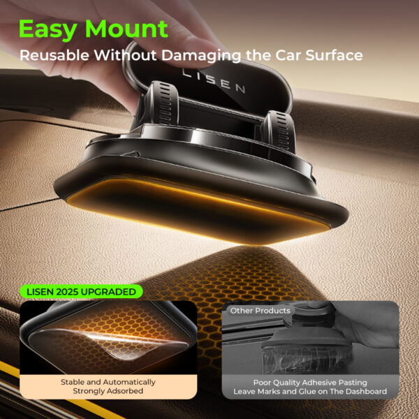360° Rotation Anti-Slip High-Strength Suction Cup Car Phone Holder - Image 5