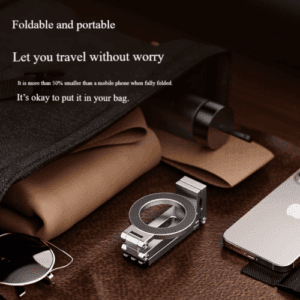 Portable Folding Magnetic Mobile Phone Tripod Flexible Phone Stand for Bed Table Plane Laptop for Hands-Free Video Recording