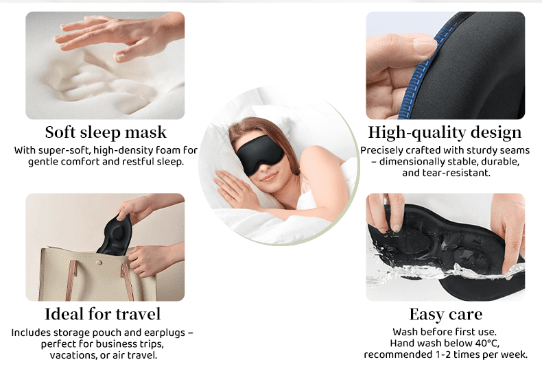 Ultra-light, Opaque Sleeping Eye Mask, Reusable 3D Sleeping Eye Mask - Image 3