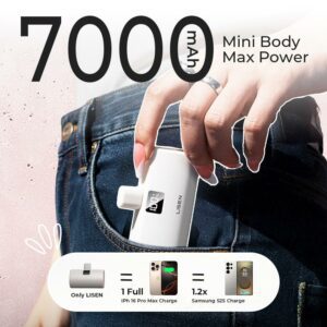 LISEN Mini Portable Digital Display Power Bank Fast Charging 7000mAh