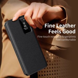 Leather Smart Window S-View Flip Kickstand Cover With Auto Wake/Sleep for Samsung