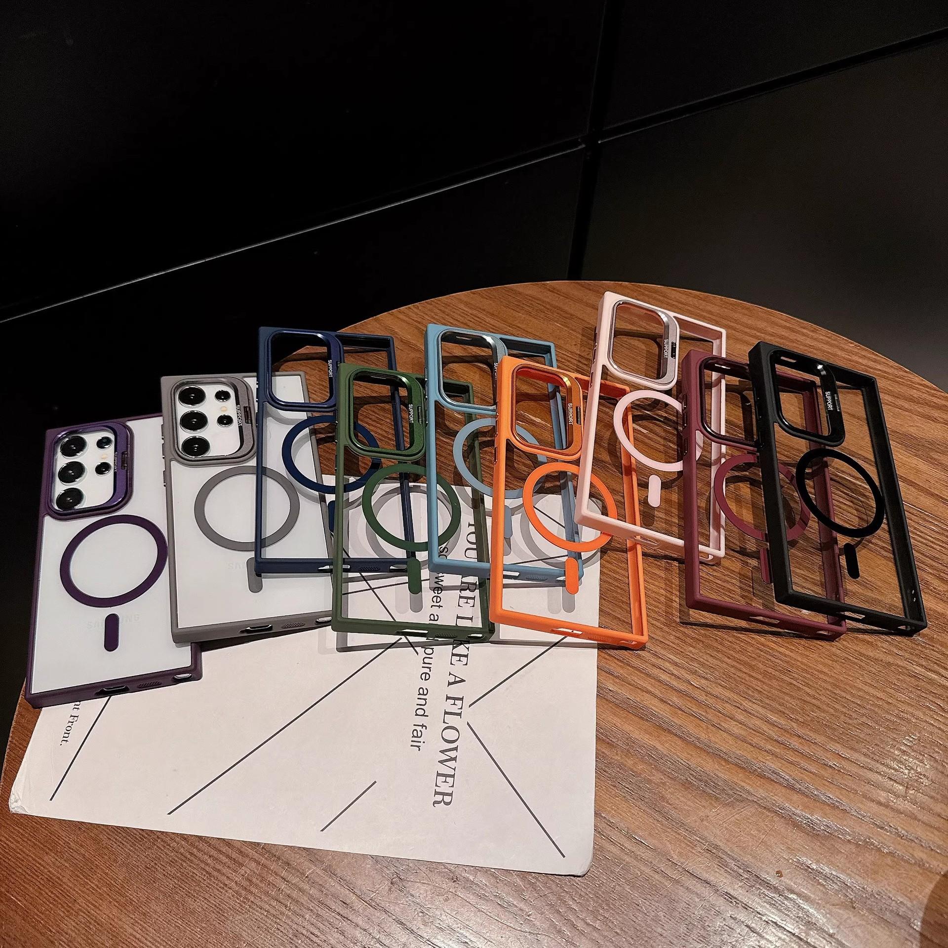 Metal Lens Holder Magnetic Transparent Phone case for Samsung - Image 7