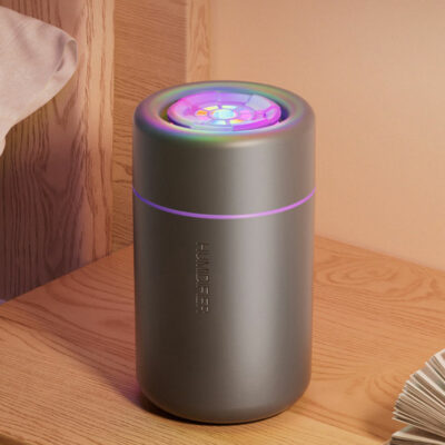 Korean 360 Degree Aromatherapy USB Air Humidifier Low Noise Small Personal Desk Vehicle-Mounted Made Plastic for Car Office Use