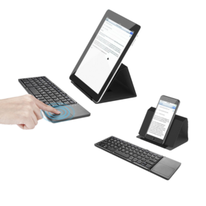 Portable Three-fold Wireless Keyboard for Mobile Phone Tablet Computer Touchpad Mouse 87 Keys Scissor Switch Desktop Use New
