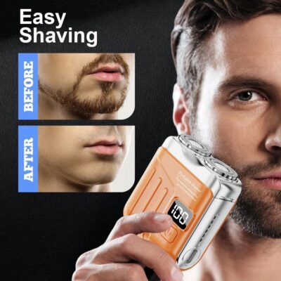 Rechargeable Electric Shaver for Men Beard Trimmer Facial Hair Mini Double-Headed Magnetic Wet/Dry Electric Razor