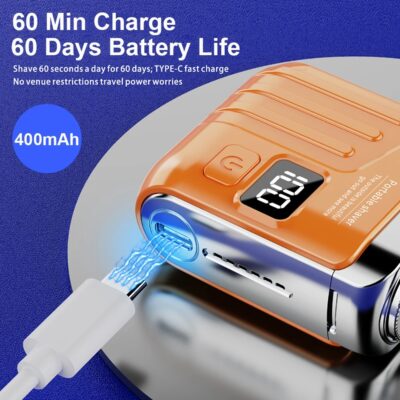 Rechargeable Electric Shaver for Men Beard Trimmer Facial Hair Mini Double-Headed Magnetic Wet/Dry Electric Razor - Image 3