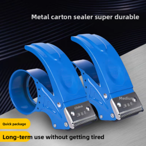 Modern White Silk Screen Printed Metal Carton Sealer Tape Holder Durable Cutting Office for Blue Promotional Activities China