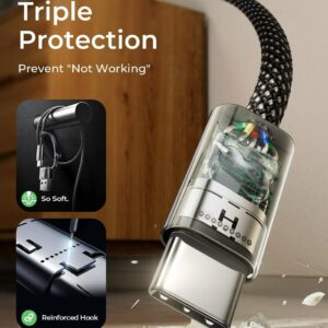 LISEN 240W USB C to USB C Cable Fast Charging Cord for iPhone 15 Pro Max Plus Type C MacBook Pro Air iPad Pro Watch AirPods