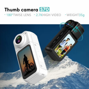 Thumb Sport Camera2.7k HD 180° Rotation Waterproof Outdoor Vlog
