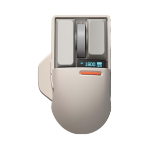 LOFREE Retro Grey Wireless Mouse Touch PBT 4000 DPI OLED Screen USB Receiver for Bluetooth Wired Connection Rechargeable for Mac