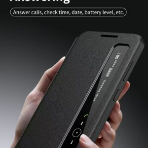 Smart Slide Window Luxury Leather Protection Phone case For Samsung