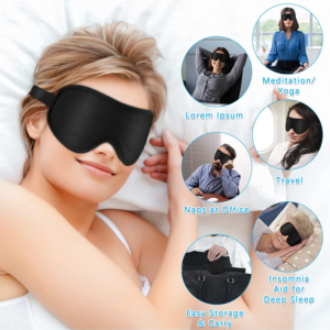 3D Silk Sleep Eye Mask Portable Travel Eyemask Nap Eye Patch Rest Blindfold Eye Cover Sleeping Mask Night Eyeshade
