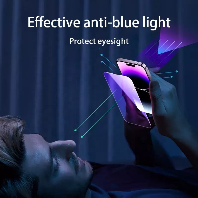 Anti Static Purple Light Anti Blue Tempered Glass Screen Protector for iPhone - Image 2