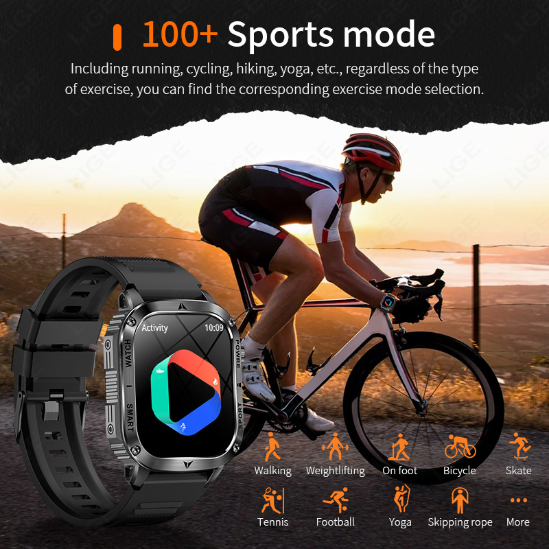 Smart Watch for Men 2.01-Inch Display BTCall 100+ Sports Modes Answer Call Sleep Tracker IP68 Wristband Watch - Image 5