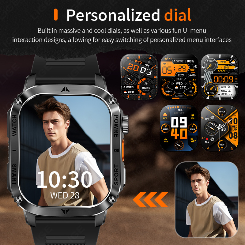 Smart Watch for Men 2.01-Inch Display BTCall 100+ Sports Modes Answer Call Sleep Tracker IP68 Wristband Watch - Image 3