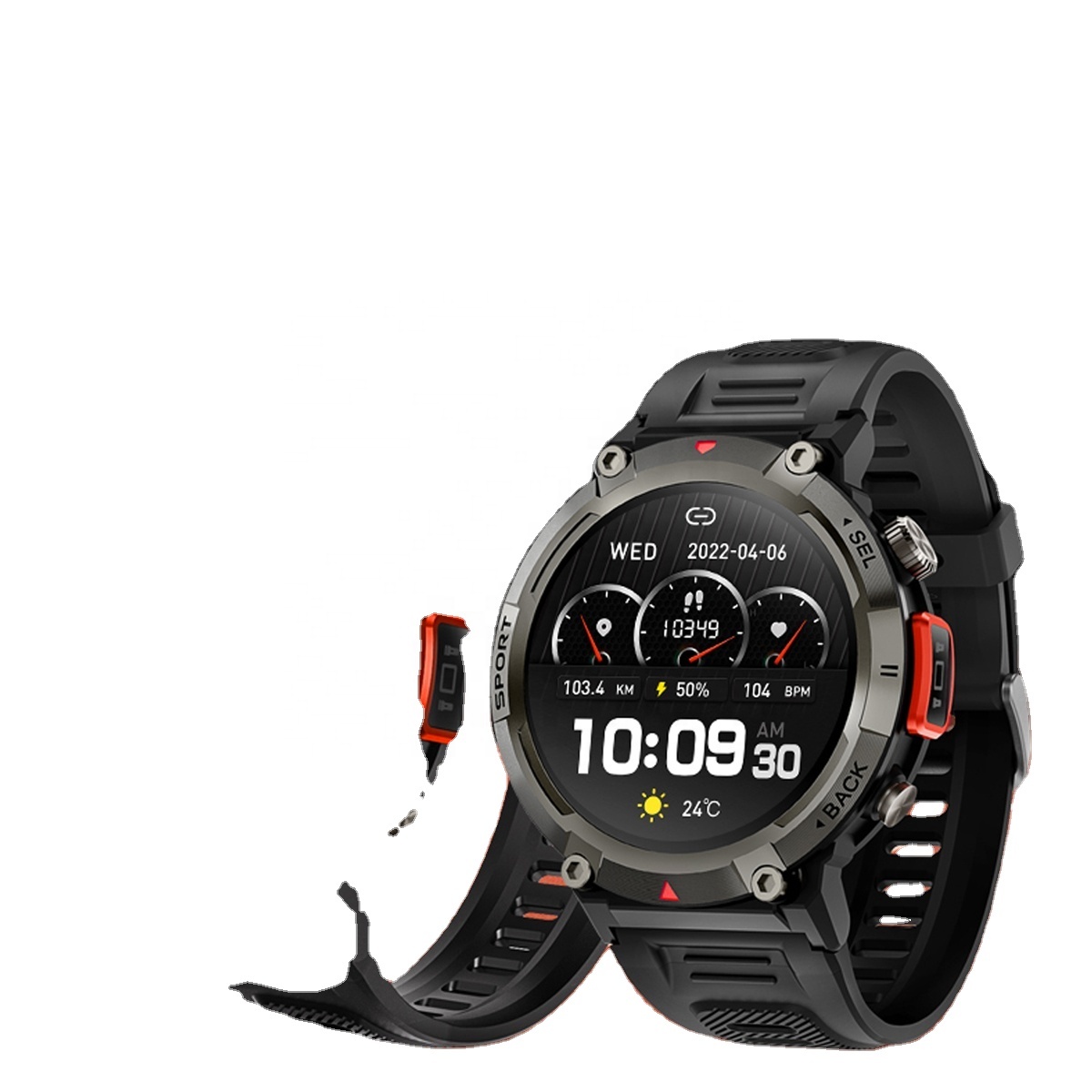 Smart Watch 1.45 Inch TFT HD Screen BT 5.0 Waterproof IP67 Flashlight Night Sports Fitness Alarm FitCloudPro - Image 2