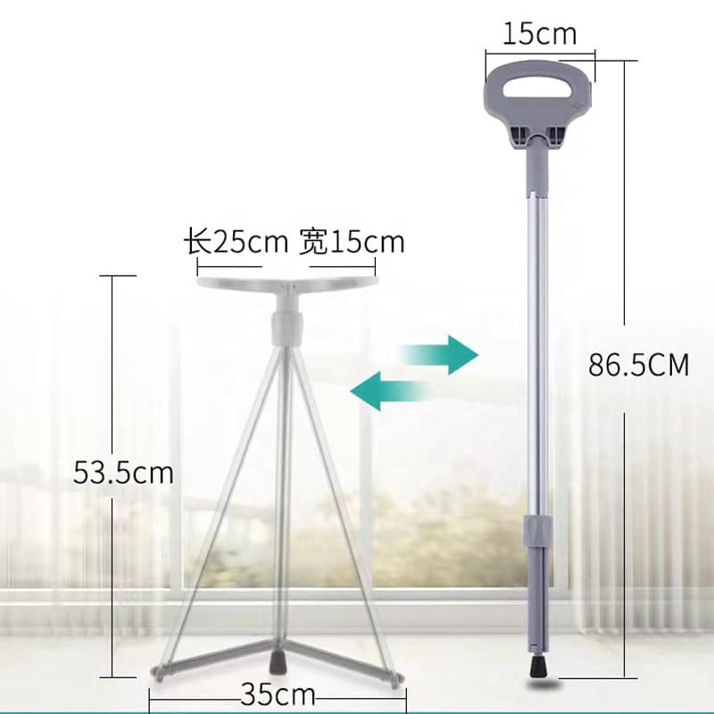 Folding Walking Cane with Seat - Image 4